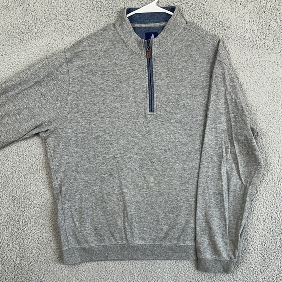 Johnnie-O Sweatshirt Quarter Zip Mens XL Gray Long Sleeve Pullover Mock Neck